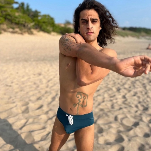 2(X)IST 2xist “Rio” Submerged/Cerulean Blue Swim Brief S/Small Rare - Picture 3 of 10